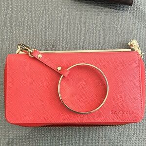 Beautiful leather and brass walet/purse for phone and essentials Pretty on wrist